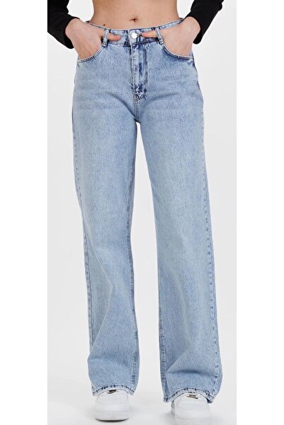 Pubi QUEN'S%%SEZON NOU%%Y talie înaltă %FLEXIBIL%%PANTALONI DE DENIM PALAZZO ...