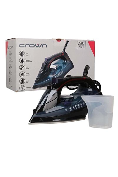 Crown Crw-7206 2200W Ceramic Soleplate Steam Iron Blue