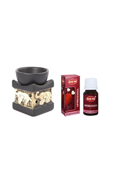 Hem Aromatherapy Set Ceramic Elephant Holder + Afrodisiac Scented Oil 10ml
