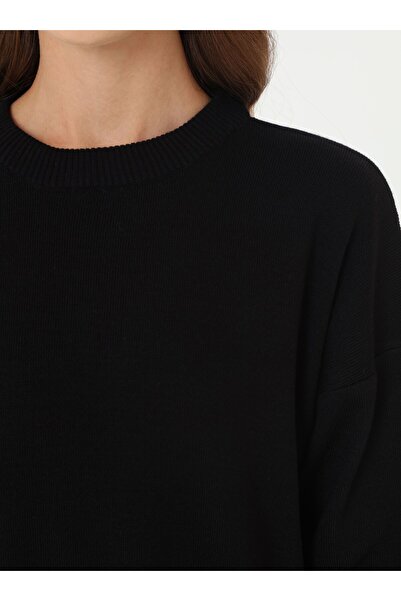 Benin Basic Comfortable Fit Knitwear Hijab Dress - Black -