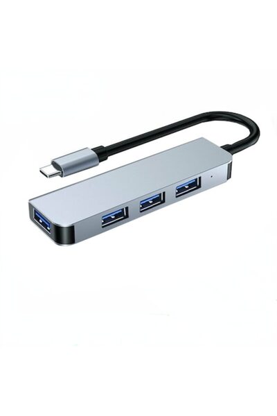 OEM Hub USB 4in1, USB Type-C, USB 3.0, USB 2.0, Aluminum Alloy for MacBook, Silver