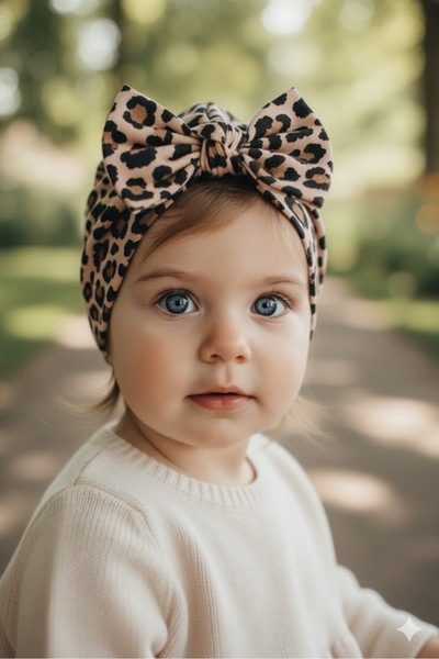 Babygiz Kız Çocuk %100 Pamuklu Esnek Penye Fiyonk Detaylı Bone Bere