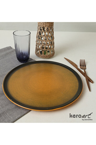 Keramika Pizza Plate 30 cm Matte Mustard Yellow 2 Pieces