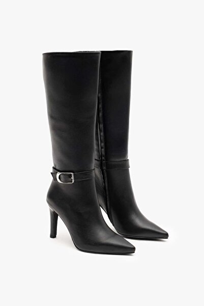 Louis Cardy Jude Black Leather Women's Heeled Boots