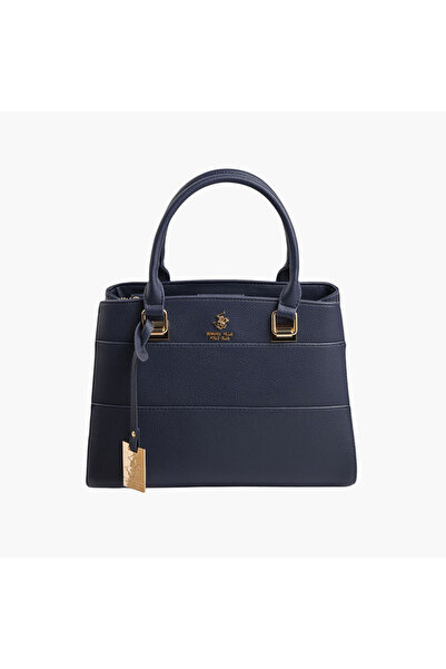 Beverly Hills Polo Club Panelled Tote Bag with Double Handles