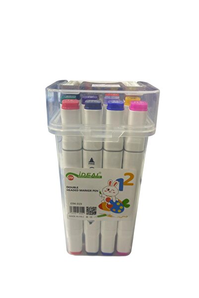 tüftürük مجموعة أقلام طلاء احترافية مزدوجة الجوانب مكونة من 12 قطعة