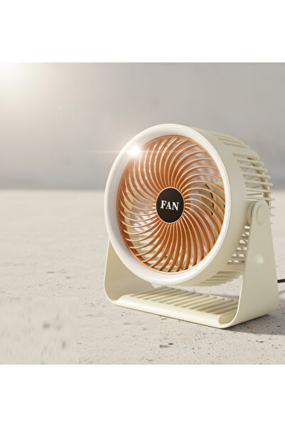 Biki مروحة سطح مكتب قابلة لإعادة الشحن، 4 سرعات، 5 أوضاع إضاءة، نوع C، 20×18×9 سم، تبريد محمول