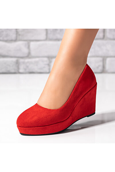 BMoD Women's red suede platform shoes MOD03310