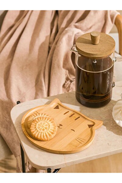 LC Waikiki Wooden Presentation Board with Cat Figure 20 cm (W5)