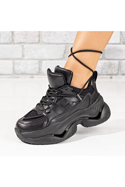 Modlet.ro Pantofi sport negri pentru femei cu talpă groasă MOD10075