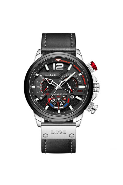 Lige Ceas bărbătesc din piele, cronograf, cronometru