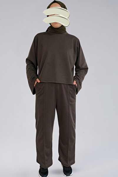 SHE BEST Seasonal Crop Pants Set - Crop & Straight Leg Pants Seasonal Fabric Women's Top-Bottom Set