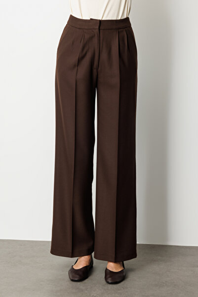 Ekol Pleated Detailed Wide Leg Trousers