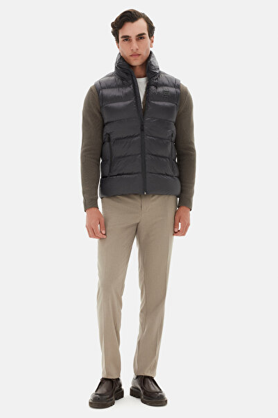 Twn Slim Fit Anthracite Plain Vest Coat