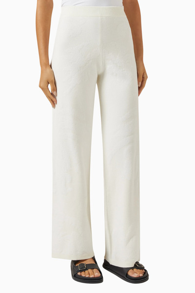 Marella Textured Cotton-Knit Pants, Textured, Elastic Waist and Modern Casual...