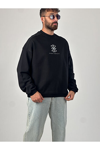 COCOPELLI Мъжка черна блуза с етнически дизайн