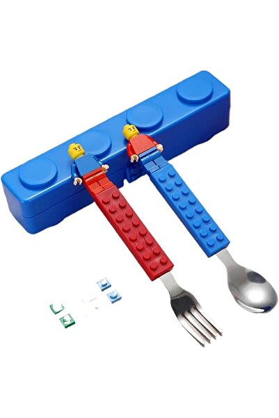 SQUARE ONE GIFTS مجموعة أدوات مائدة من مكعبات البناء من بريكوير - 4 قطع