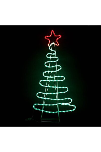 SHOPIENS Brad de Crăciun cu furtun LED multicolor 51x112cm cu suport metalic ...