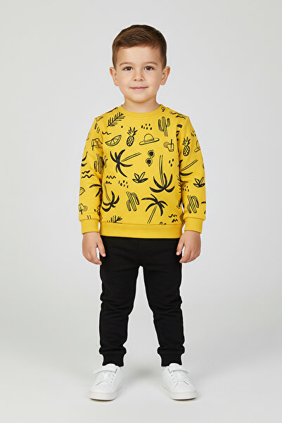 DMB BOYS & GIRLS Boy's Tropical Patterned Top and Bottom Tracksuit Set