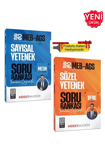 İndeks Akademi 2026 - MEB-AGS Sayısal Yetenek - Sözel Yetenek Tamamı Çözümlü ...