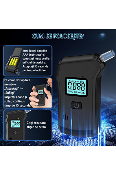 wirsen Professional Alcohol Tester Model 2025 with Digital LCD Display