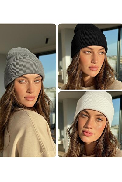 LAGRANZE Classic Knitwear Beanie Set of 3