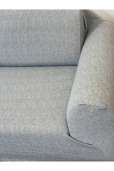 coverbox Buklet Bohem Elastic 3-Seater Sofa Cover Non-Slip Flexible and Washable Sofa Cover Gray Color