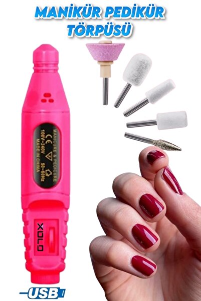 xolo Manikür Pedikür Makinesi 20.000 Rpm 5 Başlıklı Usb Protez Tırnak Ayak Na...