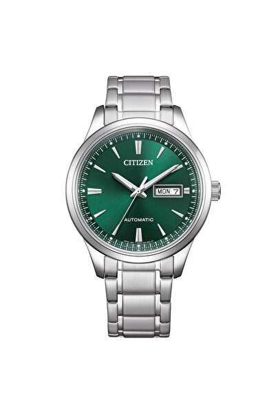 Citizen Ny4058-79Xc Men's Wristwatch | 40mm Silver Stainless Steel Case, Green Dial, Automatic Meka