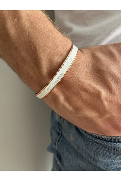 Fynbos Ataturk Signed Genuine Leather Men's Bracelet on Copper – Exclusive Design, Stylish Meaningful Accessory