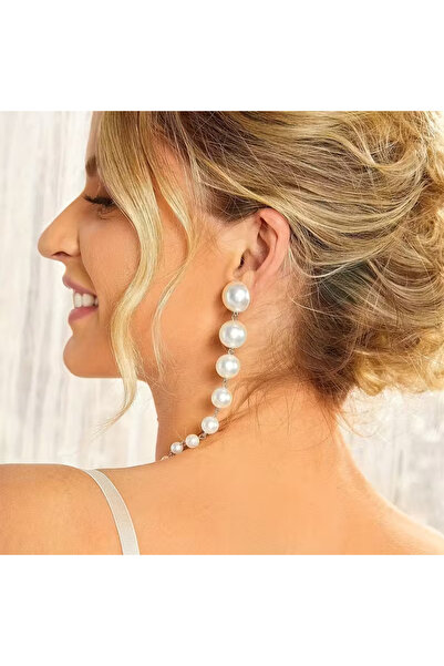 byozanyılmaz UZUN İNCİLİ TASARIM KÜPE