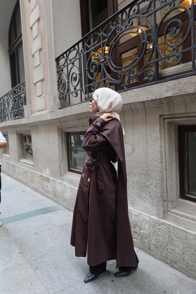 THE RAREBELL al Detaylı Kuşaklı Kadın Trenchcoat – Uzun Klasik Trençkot