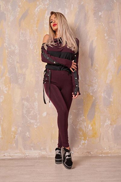 WildFashion D681-81 Drawstring pantsuit and one-shoulder blouse