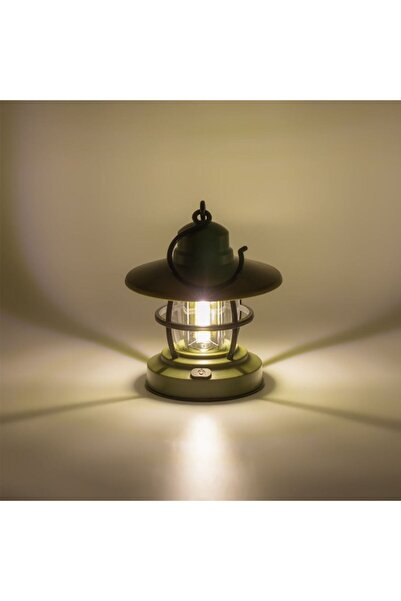 SHOPIENS LED Hanging Lantern, Khaki, 3 COB Bulbs, Plastic, No Batteries Included