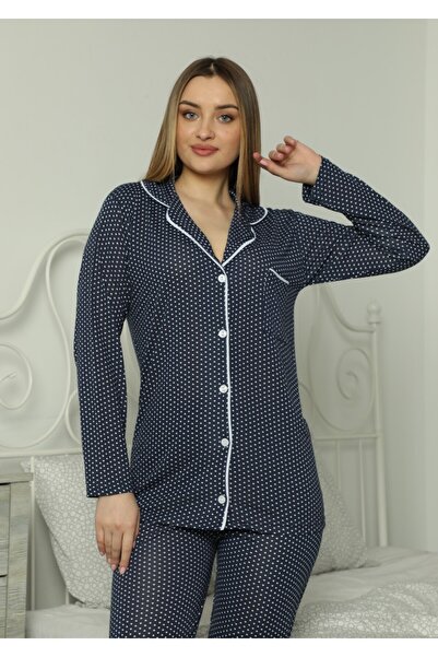 laura socks Σετ πιτζάμες με γιακά πουκάμισου και κουμπιά από βισκόζη