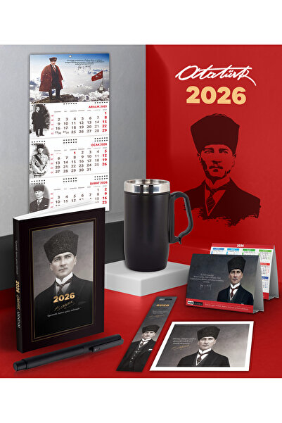 Halk Kitabevi Ημερολόγιο 2026 με καλούπι Ατατούρκ - Ημερολόγιο τοίχου Sakarya...