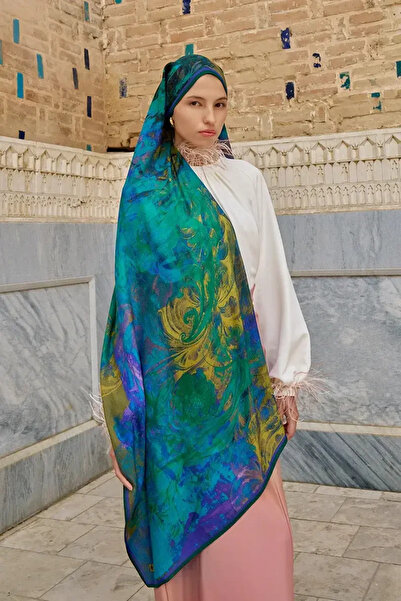 ED Scarf Leyal Yün İpek Şal - Mor