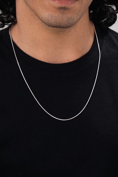 esdika 1.5MM BURGU GÜMÜŞ KOLYE ZİNCİR • 925 AYAR GÜMÜŞ • PREMİUM STERLİNG SİLVER