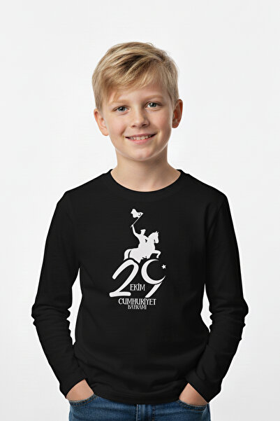 FYK KİDS Hanorac cu mânecă lungă pentru băiat, imprimat pe 29 octombrie