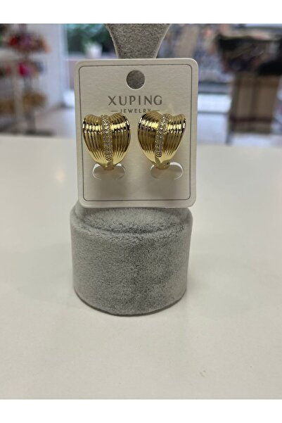 Nazbijuterii XUPİNG 14K ALTIN KAPLAMA GOLD RENK KÜPE PASLANMAZ ALERJİ YAPMAZ
