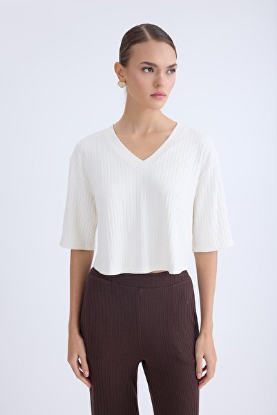 Vitrin Блузка з V-подібним вирізом і короткими рукавами