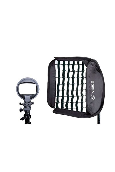 Visico Софтбокс 40x40 см с решетка тип „пчелна пита“ и държач за светкавица E...