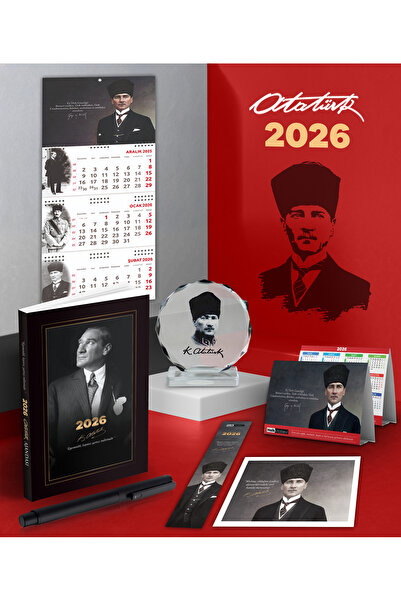 Halk Kitabevi 2026 Ataturk Istikbal Agenda - Gazi Wall Calendar - Metal Rolle...
