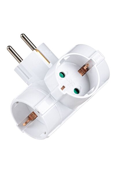 SHOPIENS Electric Triple Adapter with Child Safety Protection, 3680W Capacity, White