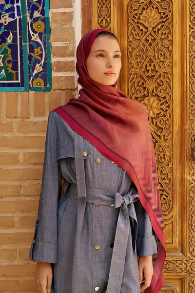 ED Scarf Velisse Floş Viskon Şal - Gül Kurusu