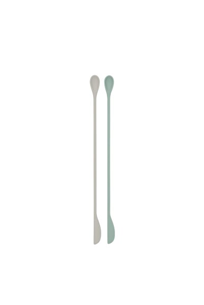 Kikka Boo Set of 2 baby mixing spoons made of food-grade silicone, Platinum