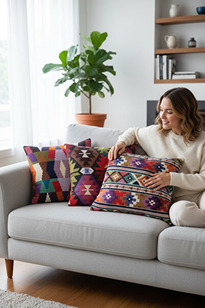 Chintar Tapestry Woven 3-Piece Throw Pillow Cover Set