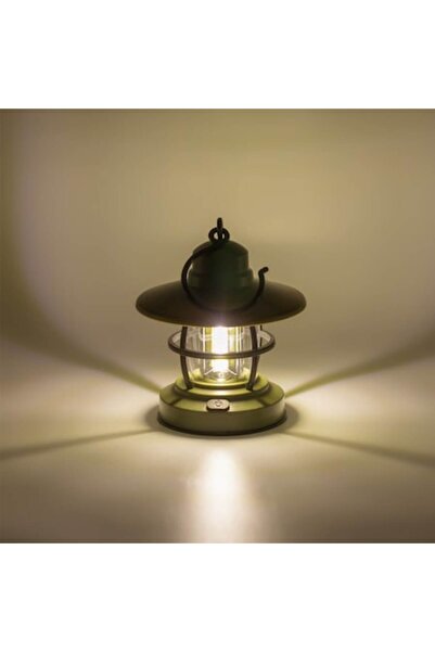 SHOPIENS LED Hanging Lantern, Khaki, 3 COB Bulbs, Plastic, No Batteries Included