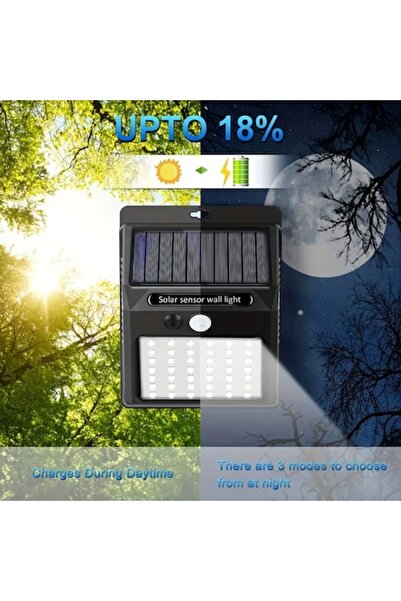 SHOPIENS Solar LED Lamp with Motion Sensor, 3 Functions, Waterproof, Black