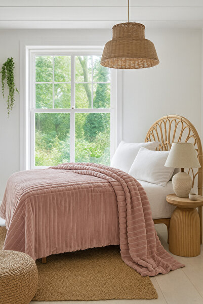 BED LİNE Gentle Tek Kişilik Battaniye 160*220 Pudra